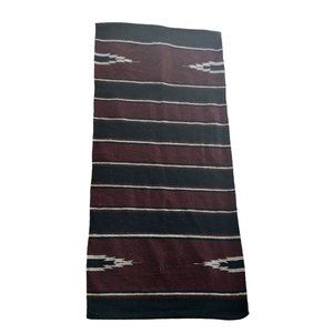 Western Rug Saddle Blanket Black and Maroon 60"x29"